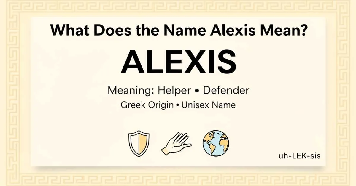 Alexis name meaning: Greek origin, “helper” and “defender.”
