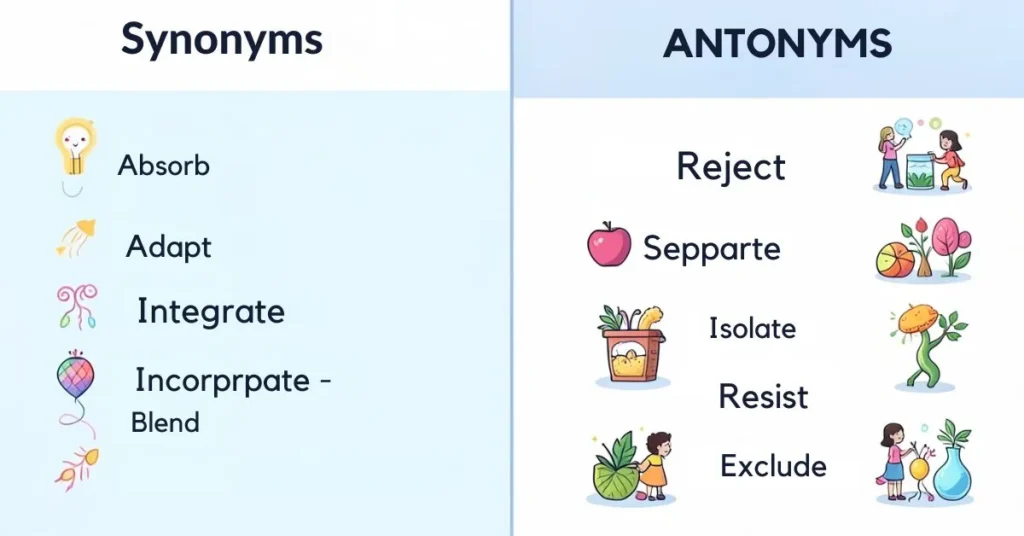 Synonyms and Antonyms of Assimilate