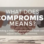 Feature image illustrating the meaning of “compromise” with teamwork, negotiation, and balance visuals