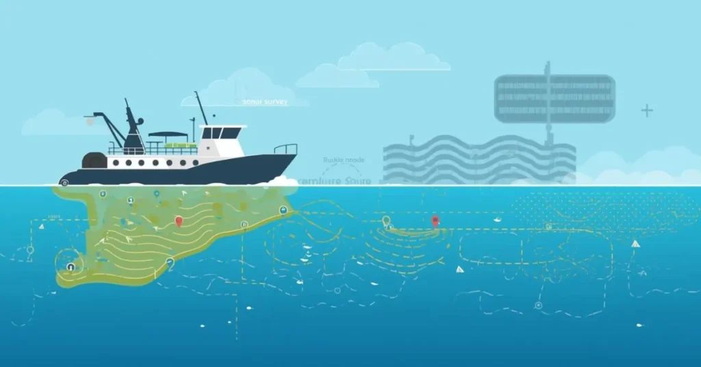 What does HGS mean in marine context: Hydrographic Society conducting ocean mapping and sonar survey using GPS