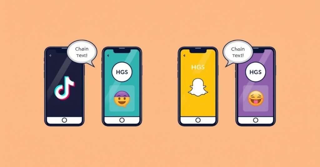 What does HGS mean in social media: smartphone screens showing HGS abbreviation in TikTok and Snapchat trends