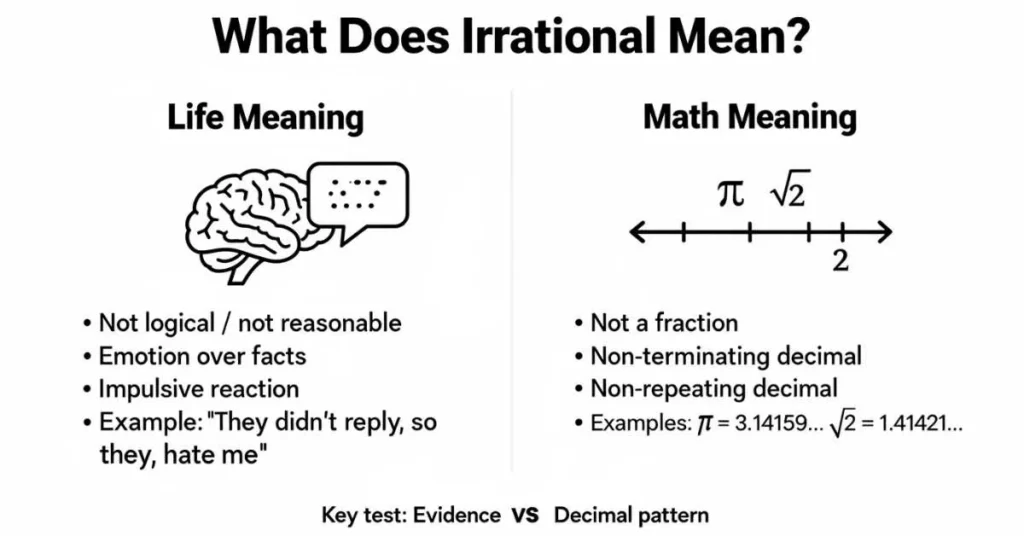 Irrational meaning in life vs math chart