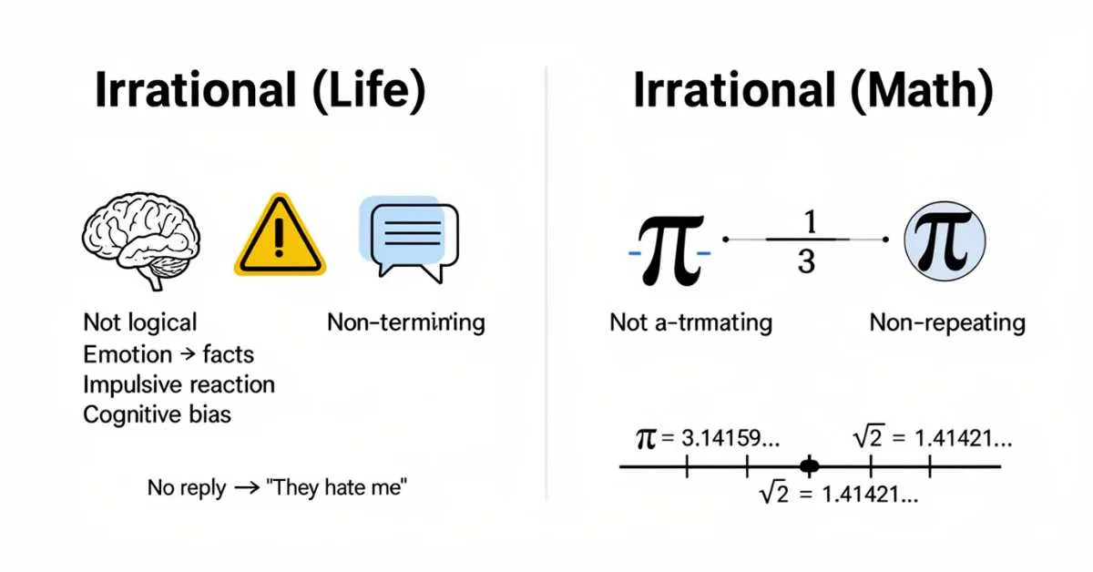 Irrational meaning in life vs math with π and √2