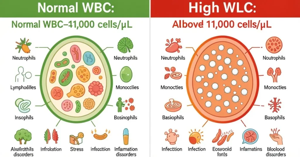 Normal vs High White Blood Cell Count