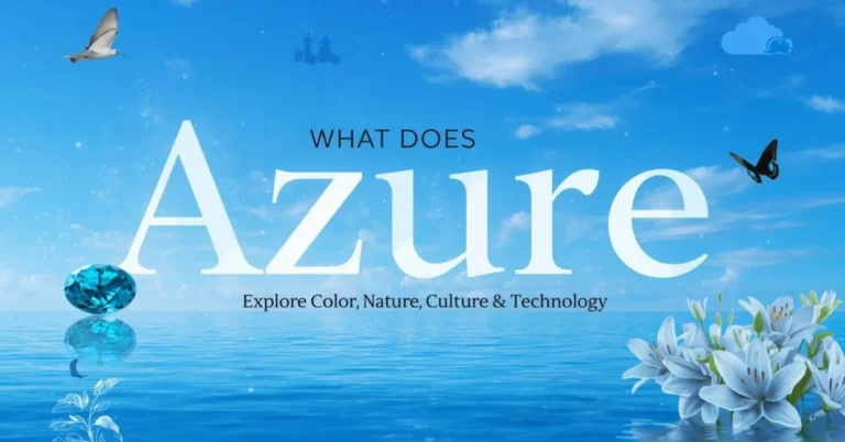 Bright sky, ocean, sapphire, azure lilies, and icons showing nature, technology, and heraldry meaning of azure.