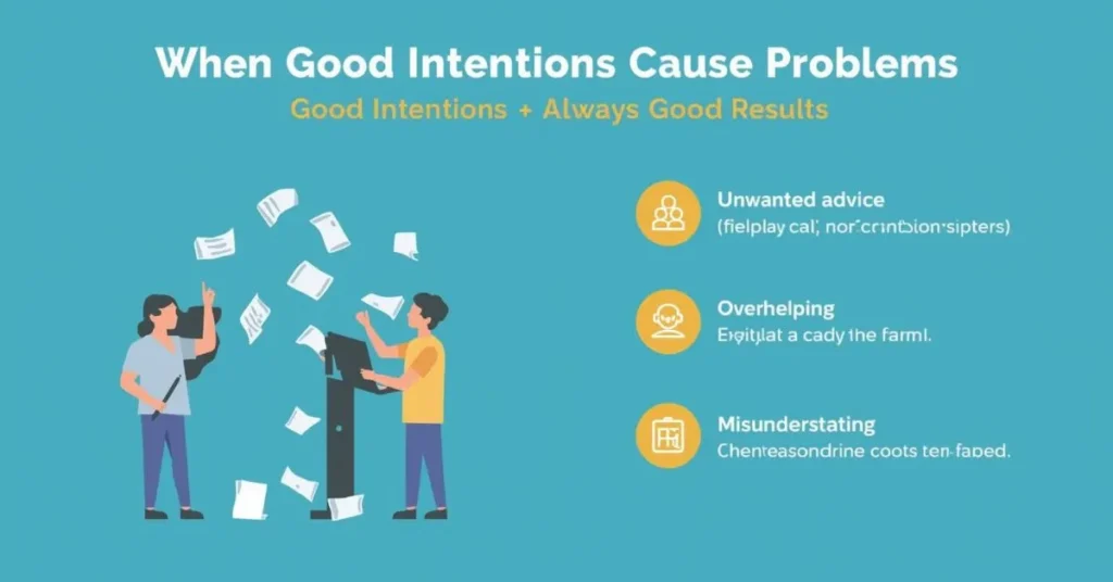 illustration showing how good intentions can cause problems