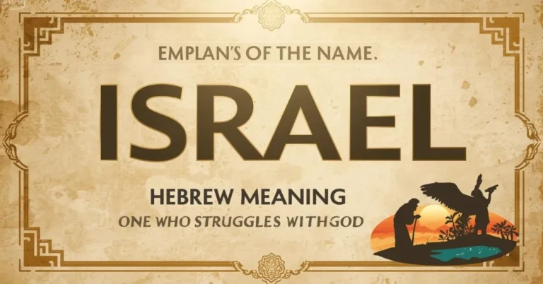 Meaning of the name Israel with Hebrew origin and Jacob wrestling angel illustration