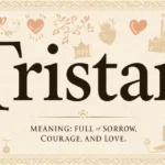 Tristan name meaning illustration with Celtic patterns and medieval symbolism