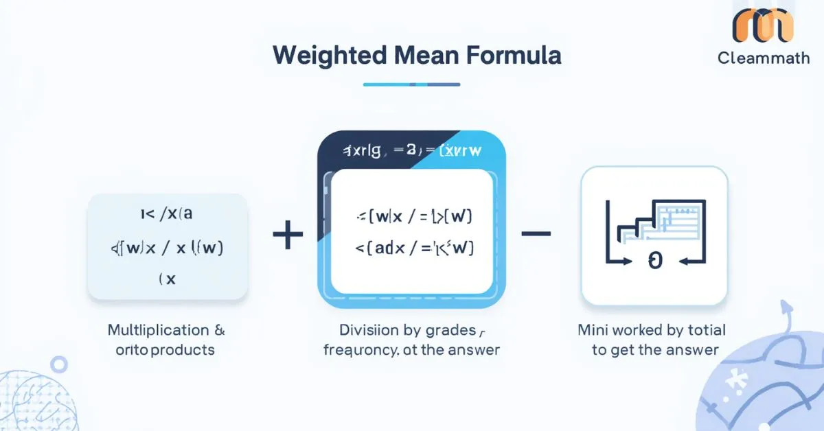 Weighted mean formula chart with example