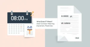 Graphic showing ET as Eastern Time and Latin “et” meaning and