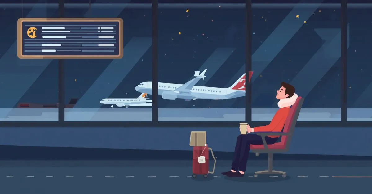 red eye flight meaning with late-night airport departure