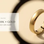 Gold ring with 750 stamp showing 18K gold meaning.