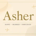 Asher name meaning with happy blessed and fortunate labels.