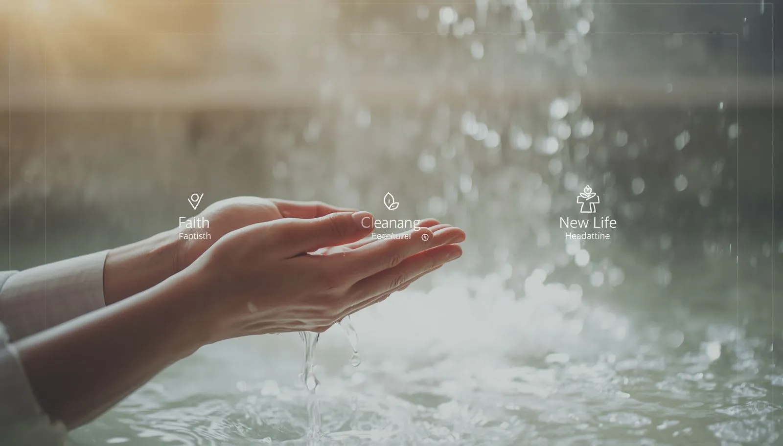 Baptism water symbolizing faith, cleansing, and new life