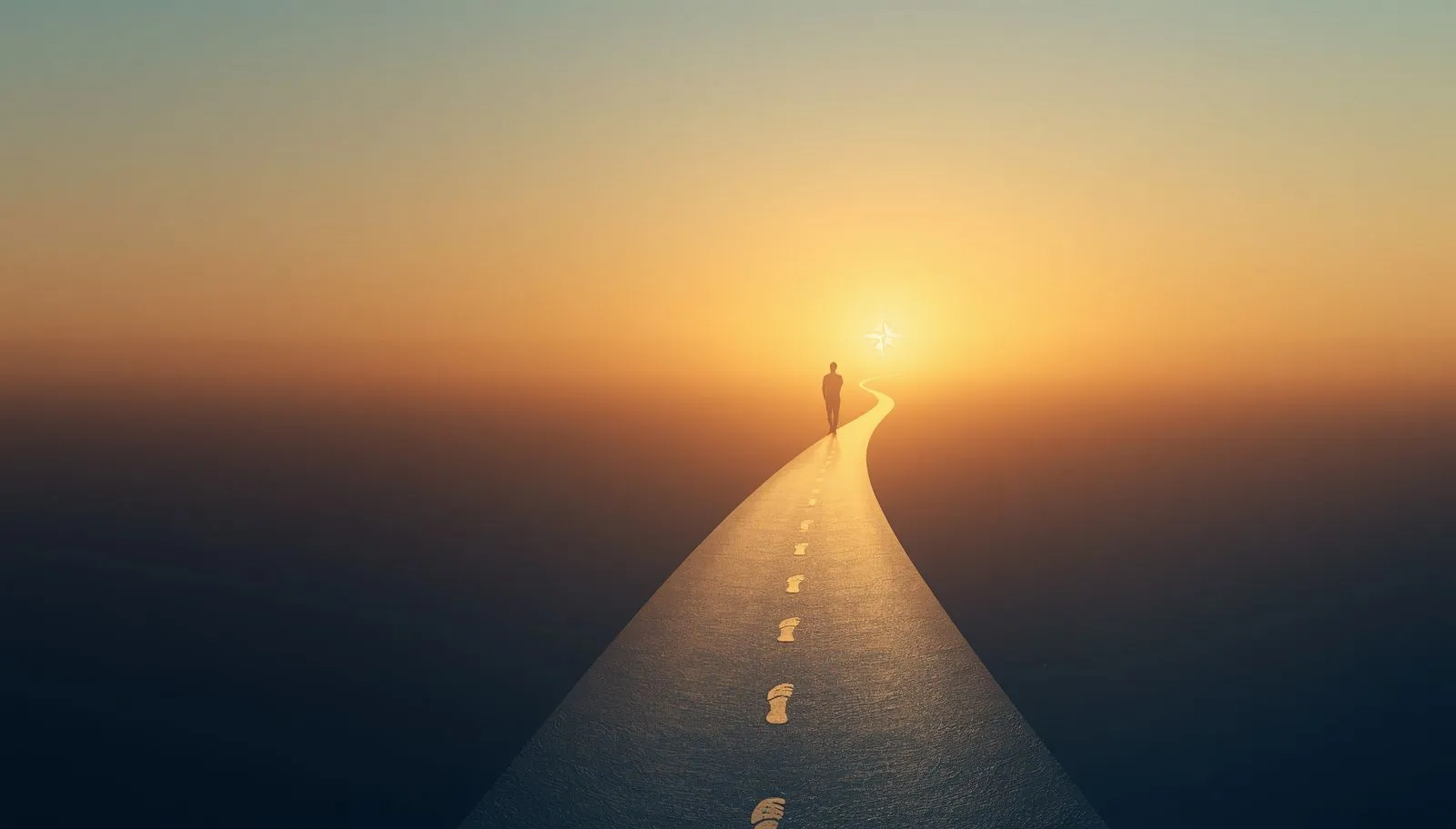 Person choosing a bright path symbolizing destiny, fate, and life direction.
