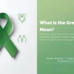 Green ribbon meaning symbol for mental health awareness and support