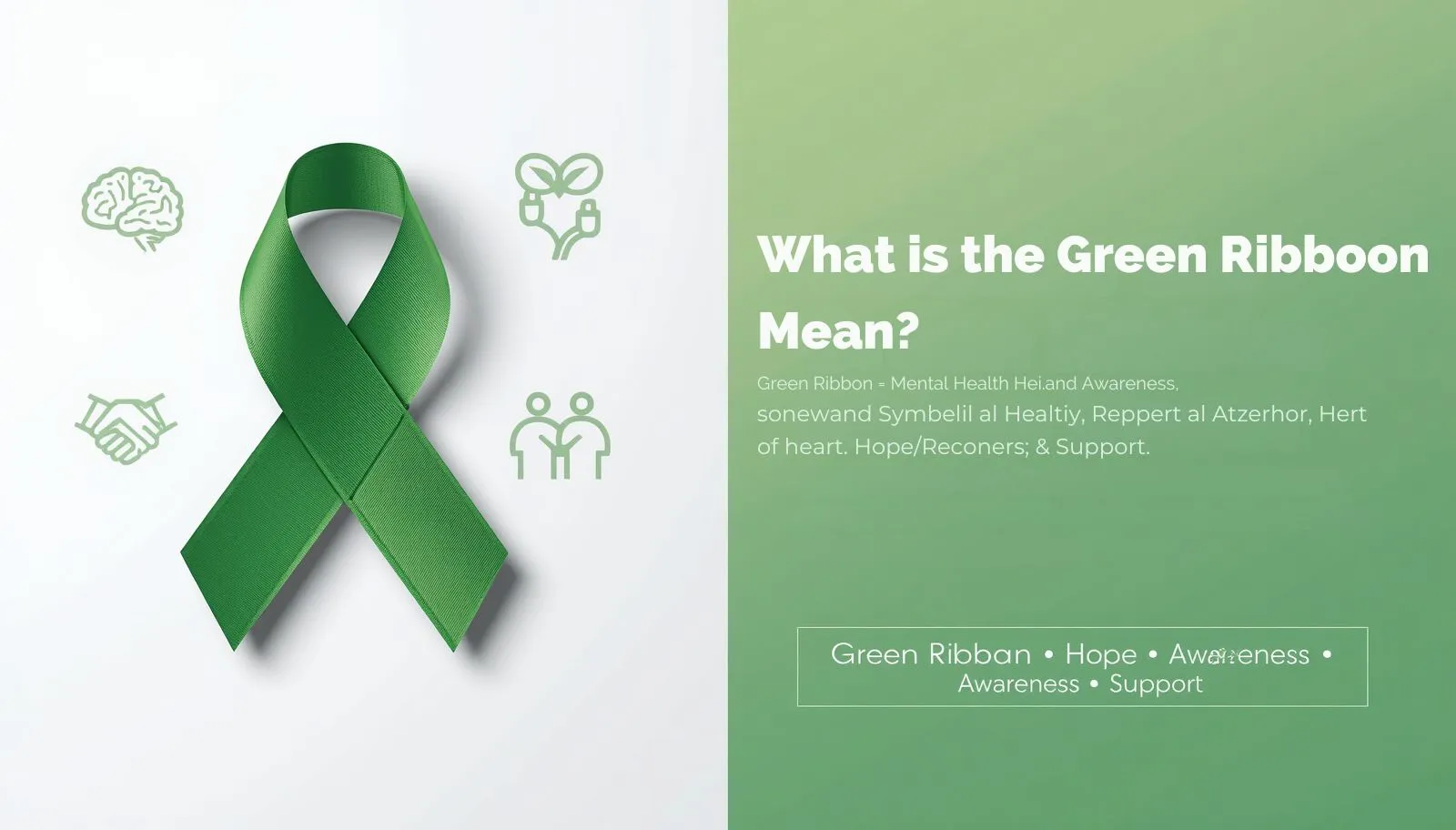 Green ribbon meaning symbol for mental health awareness and support