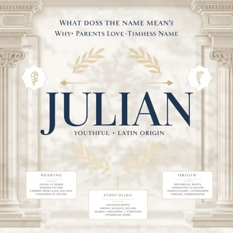 Julian name meaning Latin origin infographic