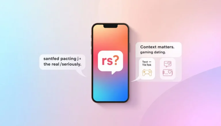 Chat graphic explaining RS slang meaning in texts and social media.