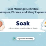 Visual explainer of soak meaning with water, fabric, and absorption examples