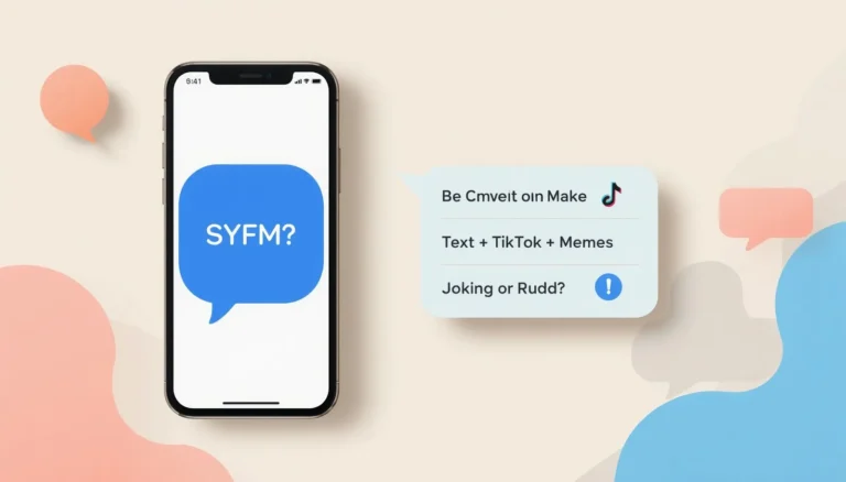 Chat graphic explaining SYFM slang meaning.