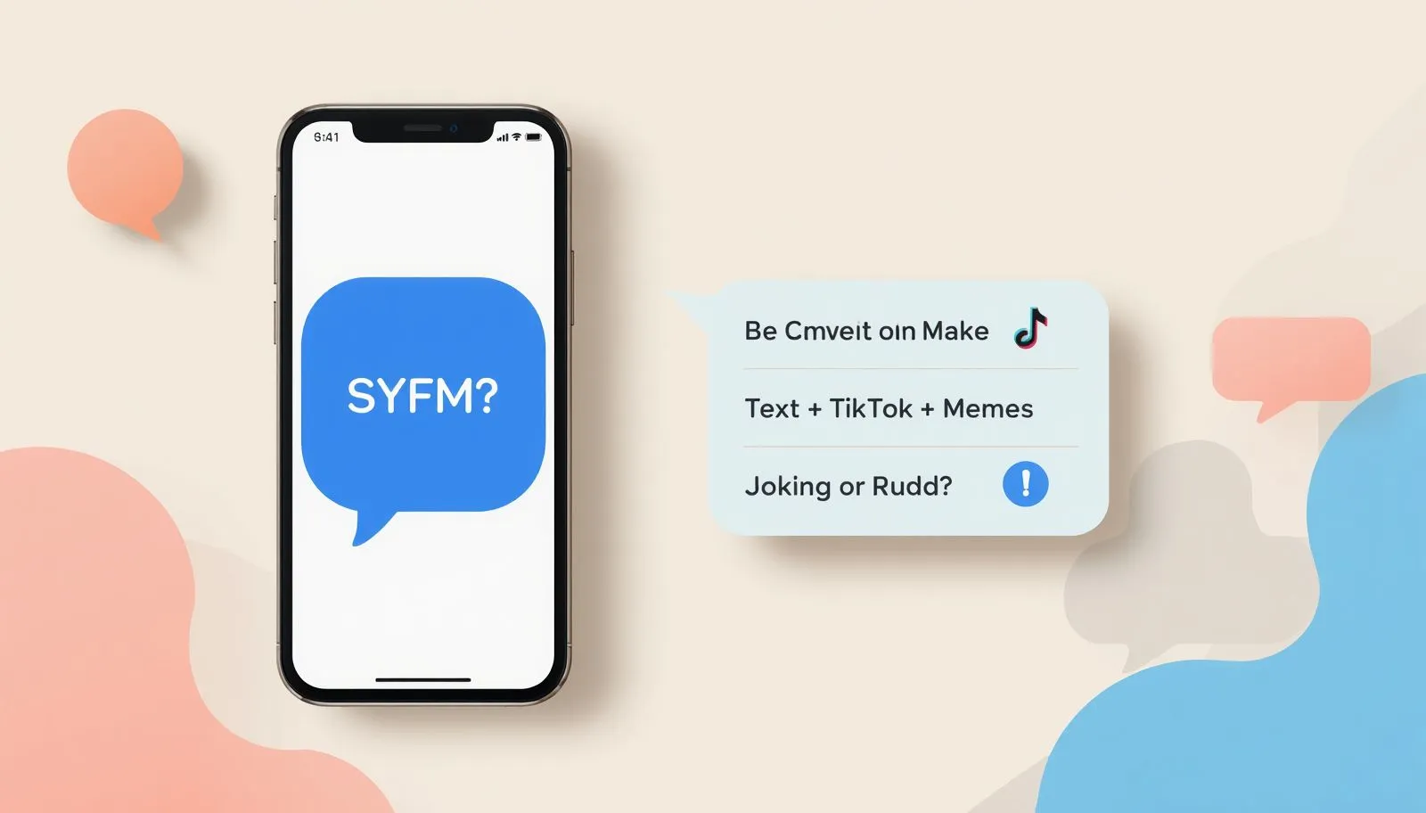 Chat graphic explaining SYFM slang meaning.