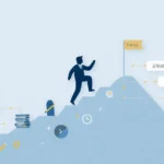Person moving toward a goal showing determined meaning.