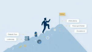 Person moving toward a goal showing determined meaning.