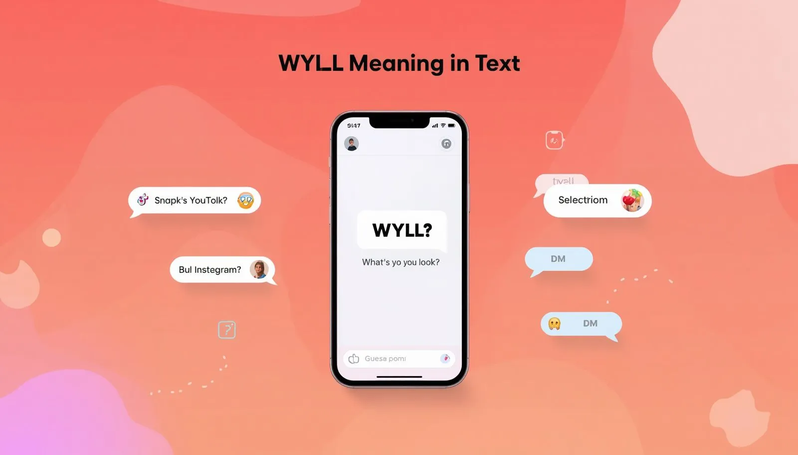 Chat screen explaining WYLL meaning in text